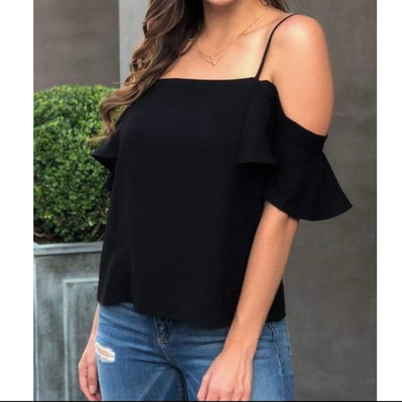 Black Off the Shoulder Top - Picture 4 of 5